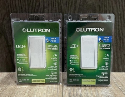 #ad Lutron Sunnata LED Touch Dimmer White STCL 153MH WH Lot Of 2 $44.95