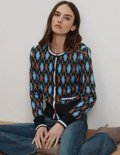 Veronica Beard Cardigan Sylvane Argyle Size M 498