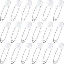 100 Pcs Diaper Pins, 2.2in Pins for Cloth Diapers Heavy Duty, White