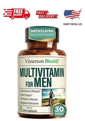 Multivitamin for Men with Methylated Vitamins and Chelated Minerals for Energy,