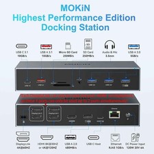 15 in 1 - MOKIN 4K 3 Monitors DisplayLink Docking Station - Unused Open Box