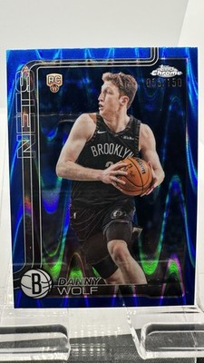 2025-26 Topps Chrome Update- Danny Wolf  Blue RayWave Refractor /150 (RC)