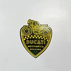 Vintage Ducati Mecanica Bologna Porcelain Enamel Sign Motorcycle Shield Rare 5x6