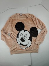 Disney Mickey Mouse Sweatshirt Pink Peach Youth Size Medium Shirt Long Sleeve
