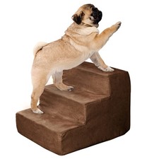 Dog Stairs for Small Dogs - 3-Step Dog Steps for High Bed and Couch - Pet Stairs