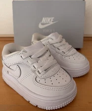 New Baby Toddler NIKE AIR FORCE 1 Easy On  (TD) White On White FN0236 111 4c 🔥
