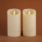 Luminara Flameless Pillar Wax Candles w/Moving Wick Remote Unscent Ivory 3"X5.5"