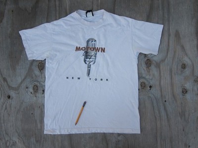 Vintage 90s Motown Cafe New York T-Shirt Size Large Cream Cotton MiUSA Blues