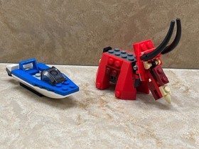 Lego Creator 7604 Triceratops 2006 & Creator Speedboat 7610 Complete