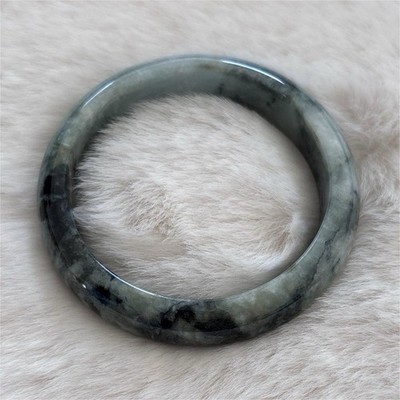 Green Black Jade Stone Bangle Bracelet Round Shape Fashion Jewelry