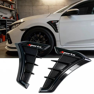 #ad 2x Sport Black Soft TPU Side Fender Vents Air Wing Cover Trim Car Accessories $18.99