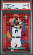 2025-26 Topps Finest Basketball Jayson Tatum Geometric Red Refractor 1/5 PSA 10