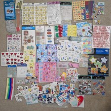 Lot of Stickers and Embellishments Bundle of Scrapbooking Supplies