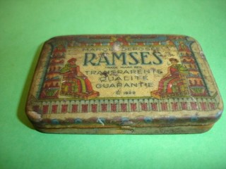 Ramses Condoms Advertising Tin Mfd. By Julius Schmidt NY USA Rubber Prophylactic