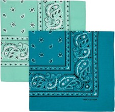 Vamqor Bandana Single Pack  Double Cotton for Men and Turquoise mint