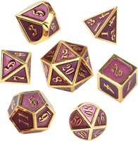 Oruza 7 StüCk Dnd Metall WüRfel Set, Lila Polyedrische WüRfel Set D&D WüRfel Set
