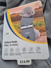Rufus&Rosie30cm Grey Dog Pac-A-MacNew With Tags Hood and Bag Smokefree