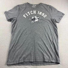 Abercrombie Fitch 1892 Muscle Shirt Mens L Gray Embroidered Y2K Preppy Spell Out
