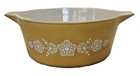 Vintage Pyrex 475-B Butterfly Gold Round Casserole Dish 2 1/2 qt No Lid