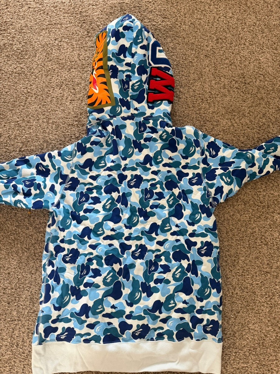 Bathing Ape Bape ABC Camo Shark Blue Full Zip Hoodie Size Large | eBay