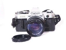 Vintage Canon AE-1 35mm SLR Film Camera FD 50mm 1.8 Lens Battery Tested