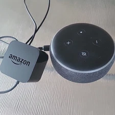 Amazon Echo Dot 3rd Gen Smart Speaker Black D9N29T Alexa with power adapter