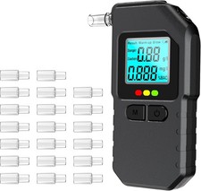 Alkoholtester Polizeigenau Alkohol Test Atem-Messgerät Tragbar mit 20 Mundstücke