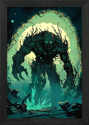 Monster in der Höhle Gerahmtes Wandbild Poster Leinwanddruck Bild