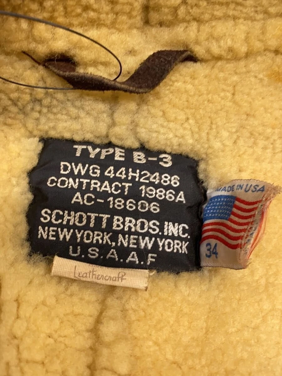 Chaqueta Schott USA con cuello individual 36 cuero marrón