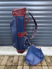 Vintage Macgregor Genuine Leather /Vinyl  Golf Bag 3 Divider Cart Bag