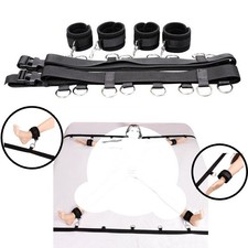 Bed Restraints Set Wrist Ankle Cuffs Belt Bed Harness Strap Handcuffs Kit BDSM