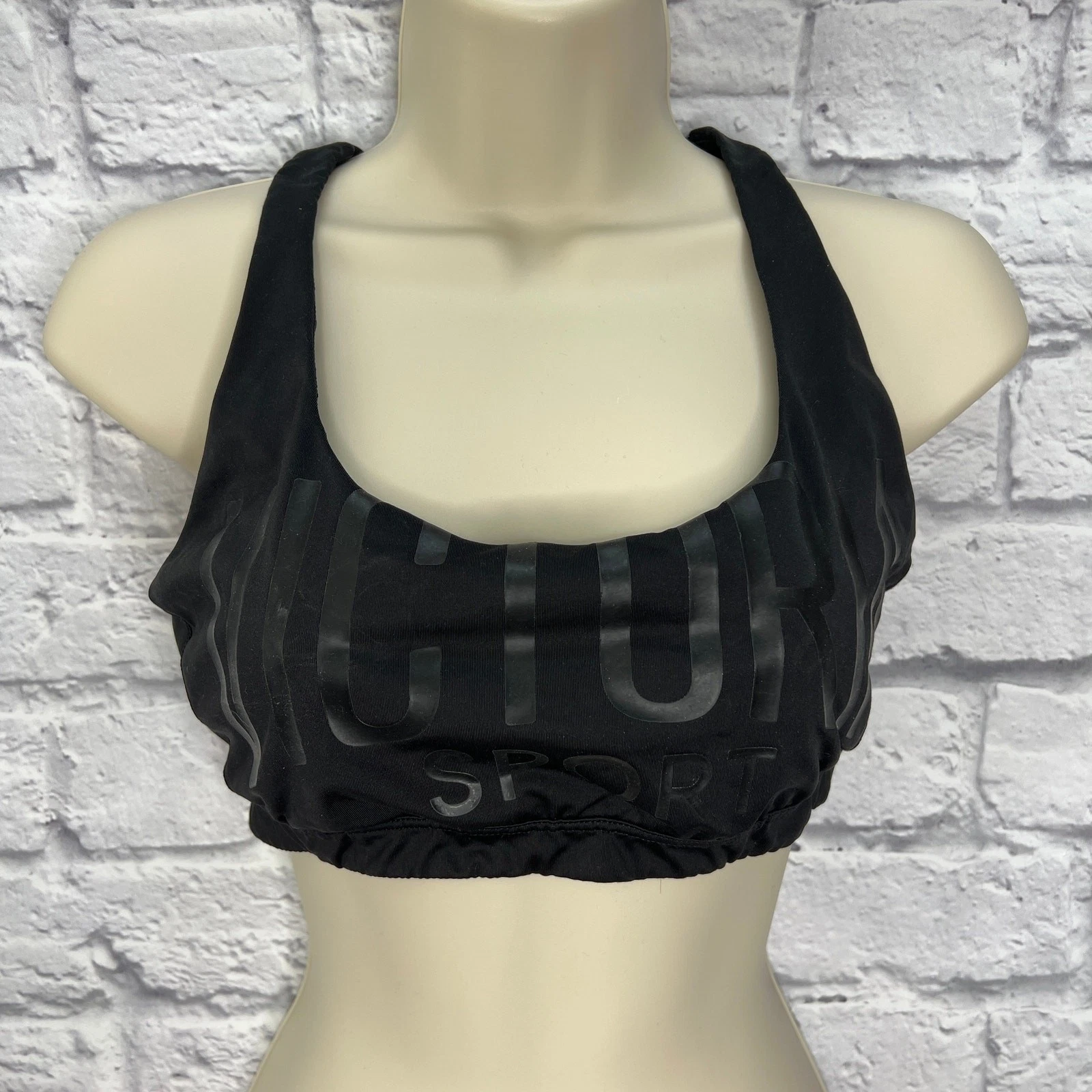 victoria-secret-vs spell out logo strappy crossover tank-bra