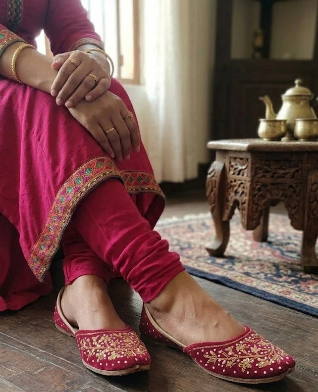 Women Shoes Leather Jutties Handmade Indian Traditional Casual Mojaries US 7.5