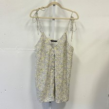 NWT Nasty Gal Petite Button Front Cami Dress Lilac Floral Tie Shoulder Mini US 4
