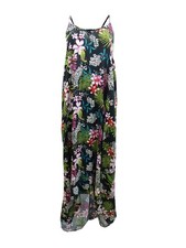 Raviya Women's Plus Floral-Print Dress Swim Cover-Up  3X, Black Print 