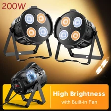 200W LED COB Par Stage Light DMX Warm White Cool DJ Wash Light Birthday Lighting