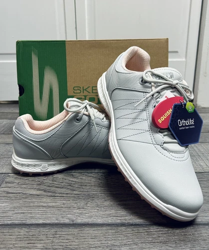 Skechers Performance Women's Light Gray Pink Go Golf Pivot Golf Shoe (Size: 9)