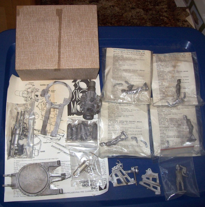 54mm 1/32 METAL SUPERIOR WW1 AUSTRIAN SKODA 30.5 CM GUN & 9 CREWMAN