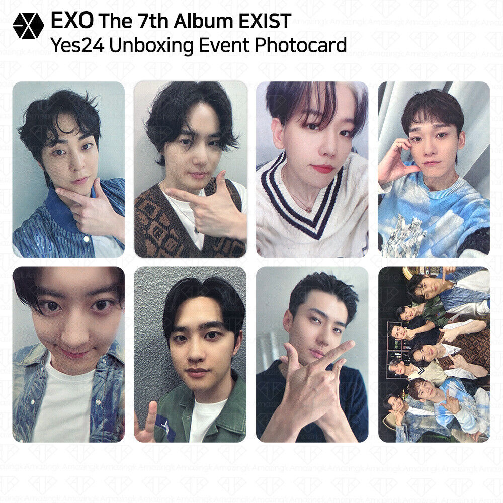 Tarjeta fotográfica EXO The 7th Album EXISTE Yes24 evento de desembalaje Baekhyun Chanyeol KPOP