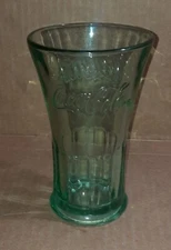 Glass Coca-Cola Flared Tumblers Green Tinted Glass Libbey 16 oz.