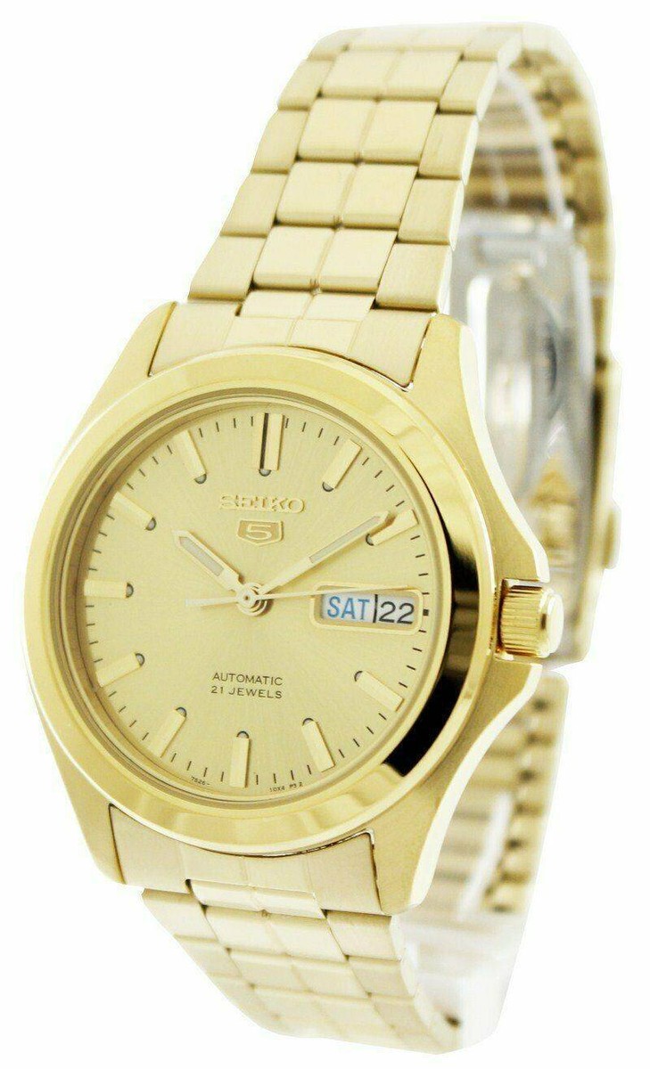 Seiko Automatic Gold Tone Stainless Steel Golden Dial SNKK98K1