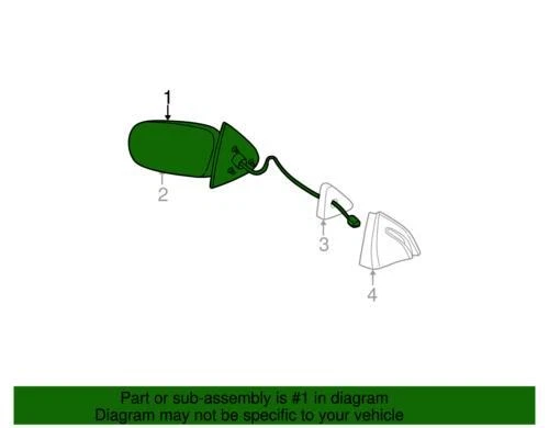 Espejo retrovisor exterior genuino GM 1997-2003 Chevrolet Oldsmobile Malibu Cutlass 22683206 Foto 2 de 2