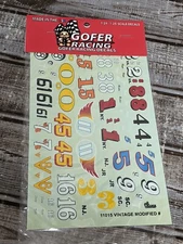 Gofer Racing Vintage Modified Car Racing Model Decal Sheet 1:24 1:25 Numbers
