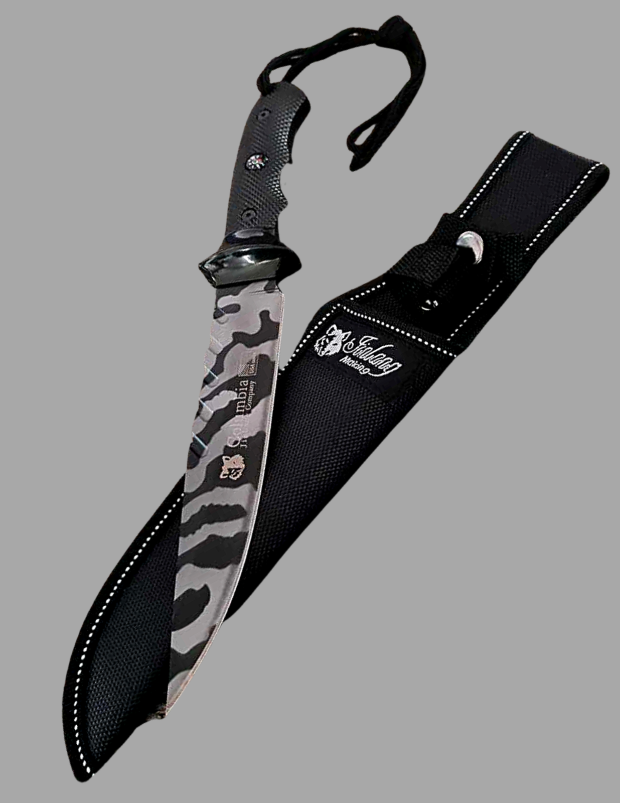 COLUMBIA Fixed Blade Large Knife Bowie Camping Hunting Survival Sharp