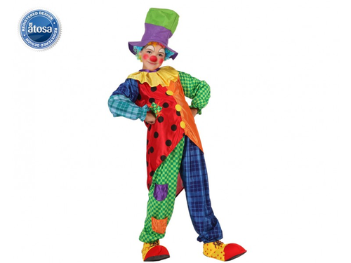 COSTUME CARNEVALE CLOWN VESTITO BAMBINO PAGLIACCIO CIRCO TAGLIA 5-6 ANNI  ATOSA | eBay