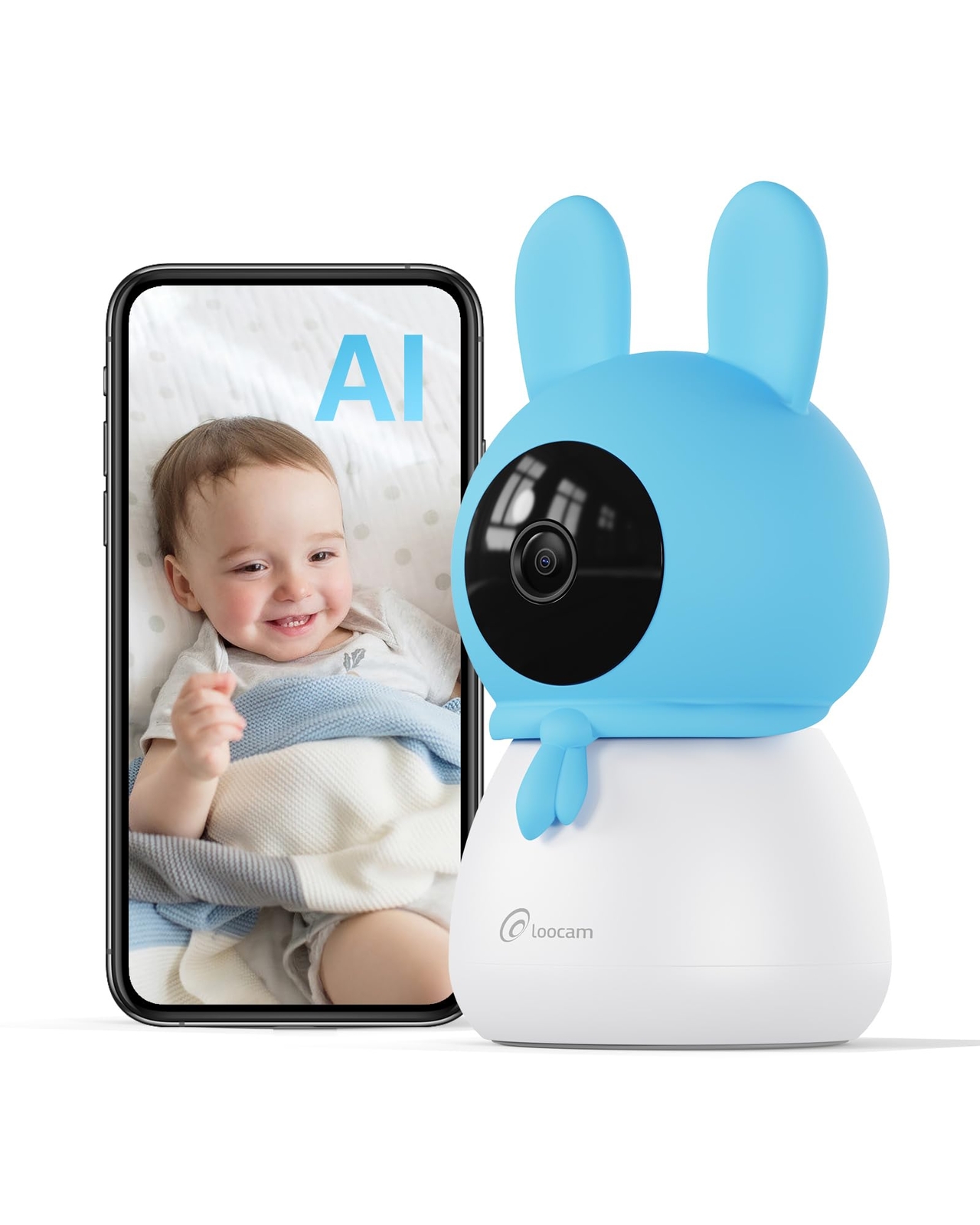 Loocam 2.5K 4MP Smart Baby Monitor with 64GB SD Card, AI Cry/Face/Area Depart...