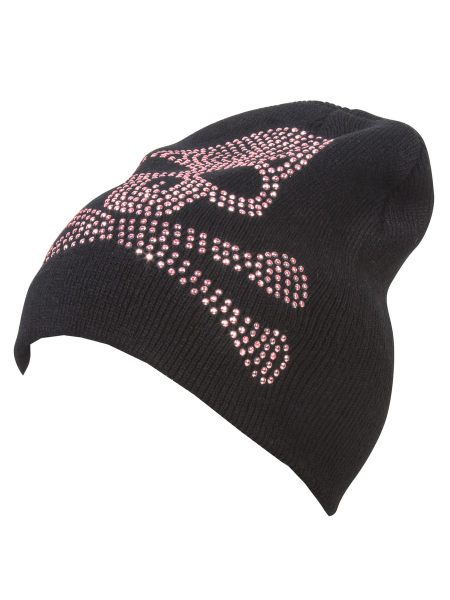 8 inch Studded Rhinestone Red Skull Beanie | eBay