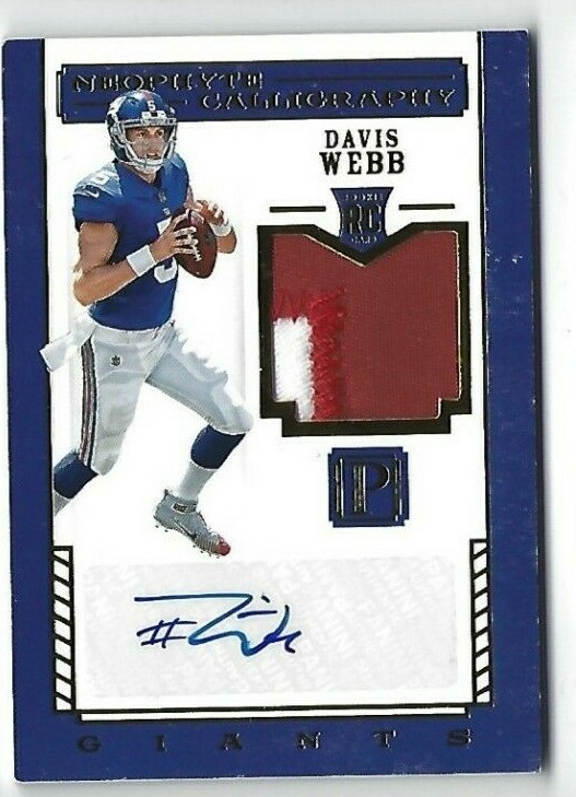 Davis Webb Panini Contenders Optic #105 Autograph