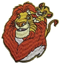 The Lion King Simba & Mufasa Embroidered 3" Tall Iron on Patch