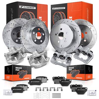 A-Premium 16x Front & Rear Drilled Brake Rotor & Pad+Caliper for Toyota Corolla